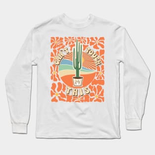 Mothers day plant  lover groovy sarcastic cactus funny Cant touch this Long Sleeve T-Shirt